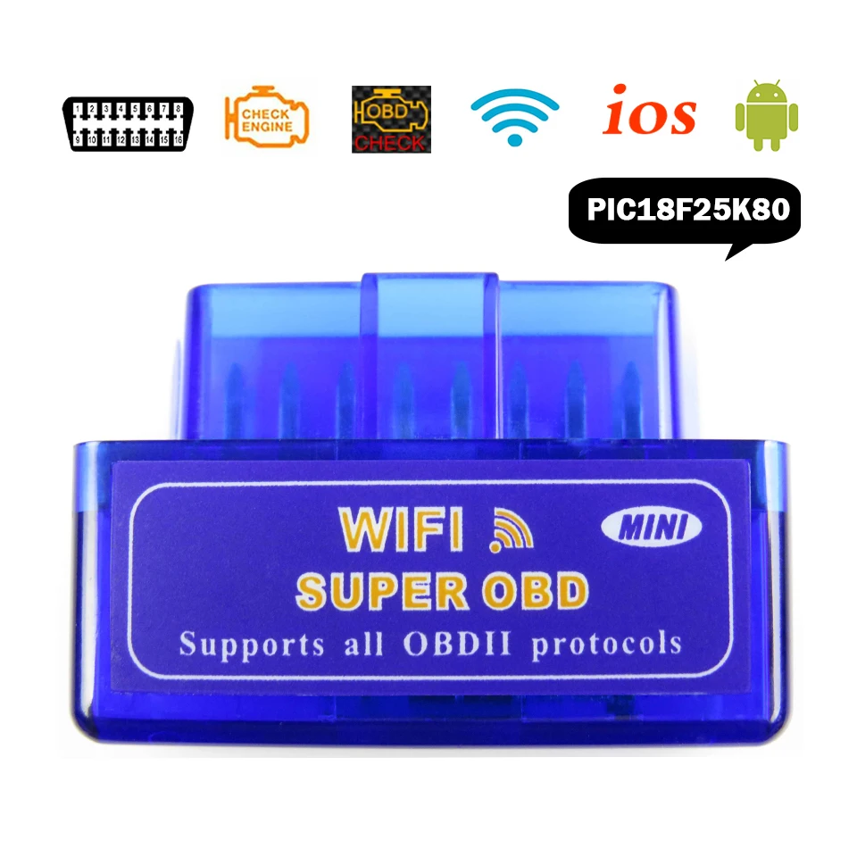 

Автомобильный диагностический сканер WIFI Obd2 ELM327 V1.5 для iOS/Android Elm 327 В 1,5 автоматические диагностические инструменты ELM-327 Obd 2 чип PIC18F25K80