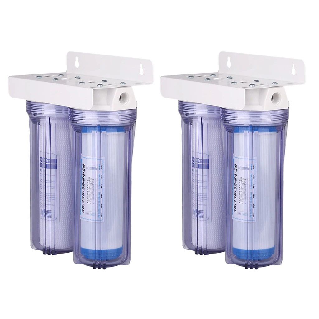 10\'\' Whole House 2 Stage Filtration Water System with PP Cotton CTO Carbon Replacement Filters