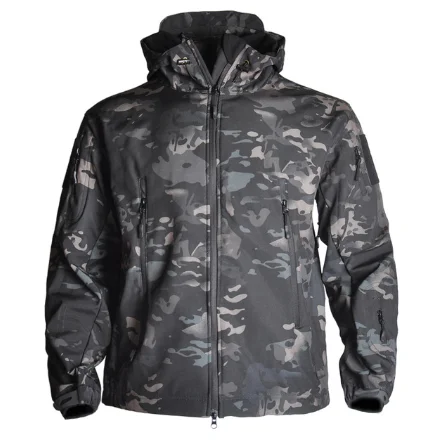 Giacche da trekking pelle di squalo Soft Shell abbigliamento giacca tattica giacca a vento da uomo Flight Pilot Hood giacca da campo in pile militare