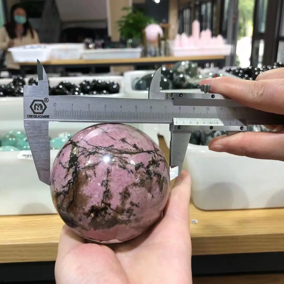 Natural Crystal Rosy Quartz  Ball Polished Globe Massaging Ball Reiki Healing Stone Home Decoration Exquisite Collect Souvenir