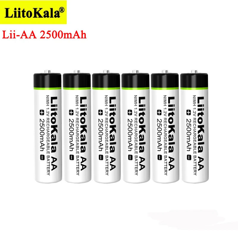 Liitokala 1.2V AA 2500mAh Ni-MH akumulator aa na pistolet termiczny zdalnie sterowana mysz baterie zabawkowe