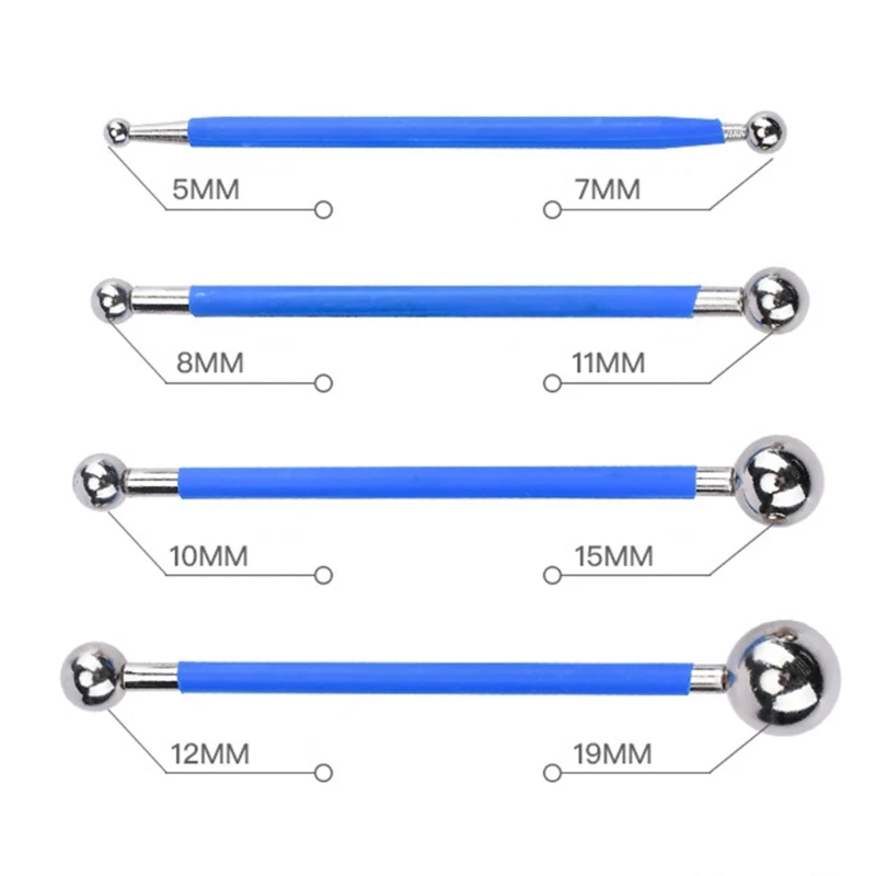 Practical 4x Concrete Countertop Caulking Tool Double Steel Pressed Ball Tile Joint Caulk Finishing Tool Repairing Stick