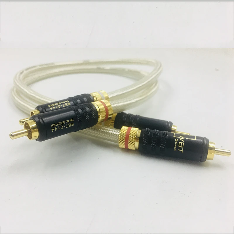 

New QED Signature 5N OCC Silver-Plated hifi audio Interconnect Cable with WBT-0144 gold plated connector