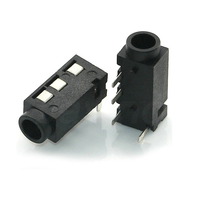 10/50/100PCS 3.5mm jack Female Audio Connector 4 Pin DIP Headphone Jack Socket PJ-320A PJ320A Audio Interface Audio Jack Black