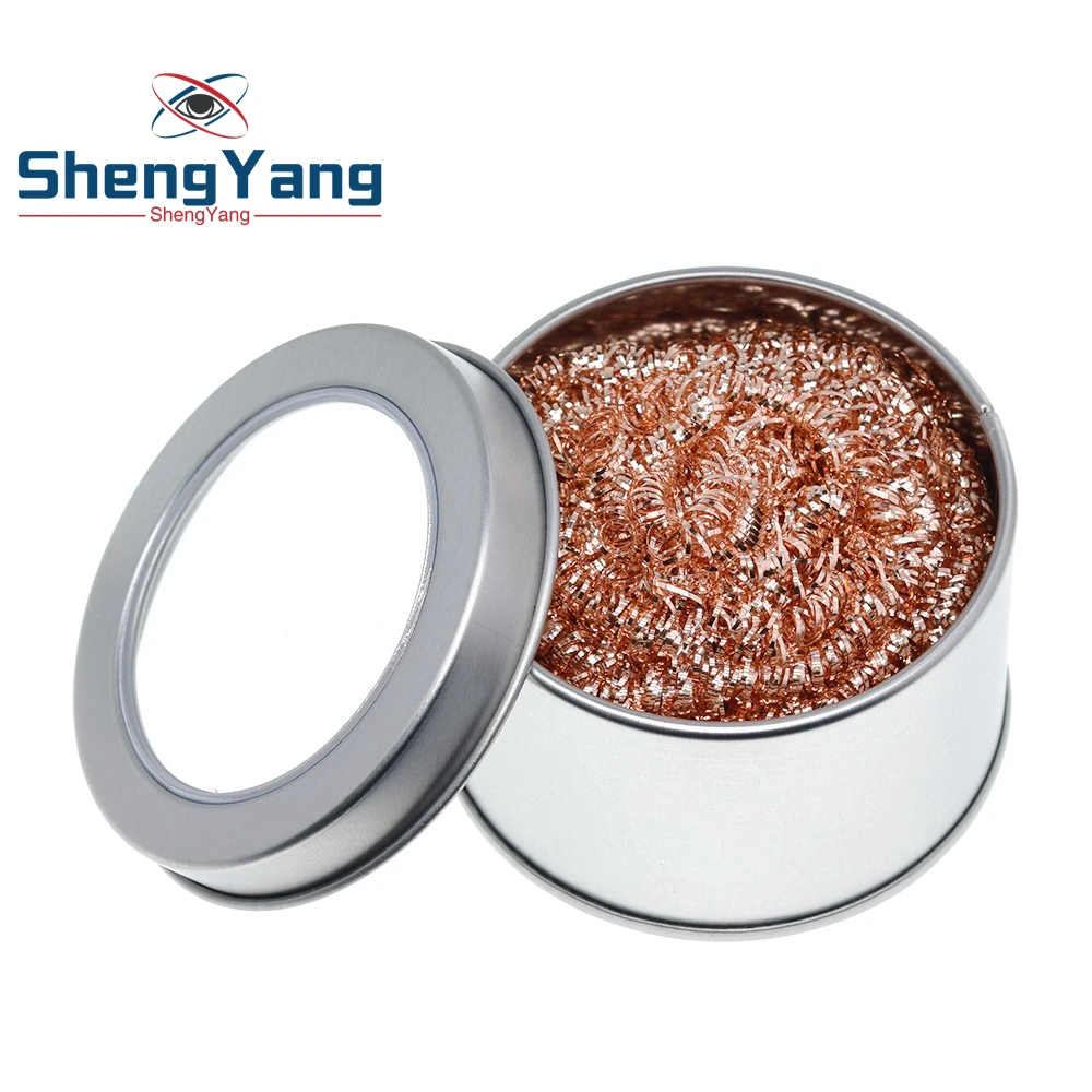 TZT Desoldering soldering iron mesh filter cleaning nozzle tip copper wire ball clean ball dross box Cleaning Ball