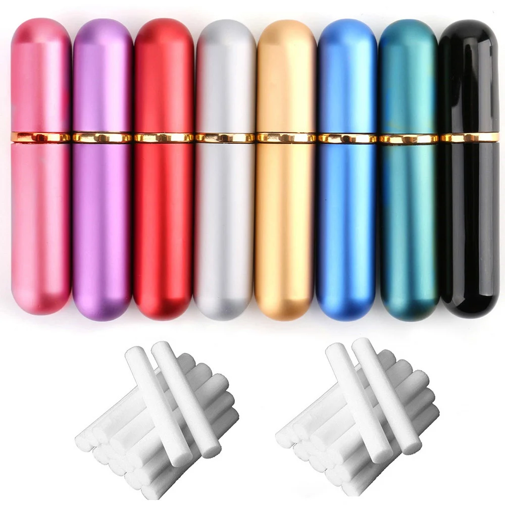 7sets/lot aluminum nasal inhalers with colors nasal inhaler for perfume with 48pcs high quality cotton wicks