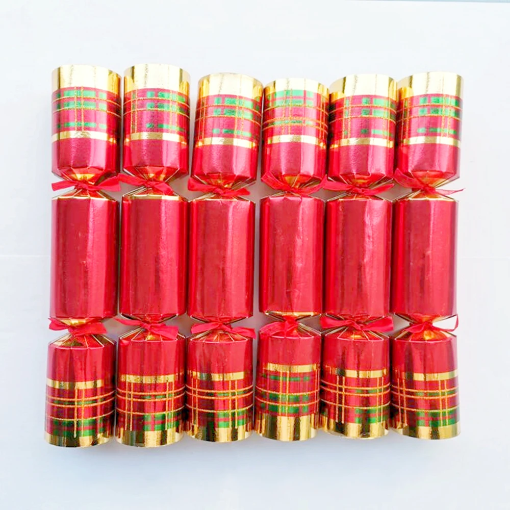 13 Inch Christmas Cracker Set of 6pcs, Christmas crackers with snap and prizes for adults.christmas poppers