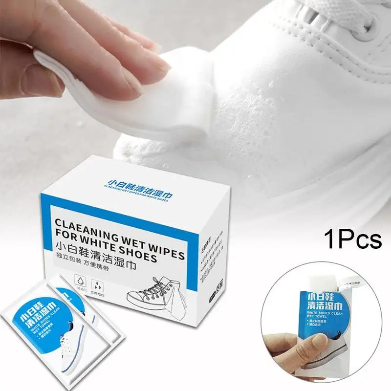 10pcs White Shoes Cleaning Travel Portable Individually Wrapped Disposable Sneakers Shoe Cleaning Wipes Shoe Brush Cleaning Tool