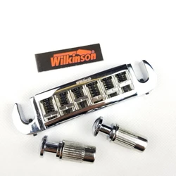 Wilkinson 52mm String Spacing Adjustable Pigtail Wraparound Bridge for Gibson/Epiphone Les Paul Style Guitar Chrome Silver WOGT3