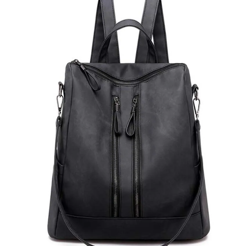 Wholesale New Hot Sale Fashion Style Soft Leather Solid Backpack Men Women's High Capacity Shoulder Bags Outdoor Travel Bag