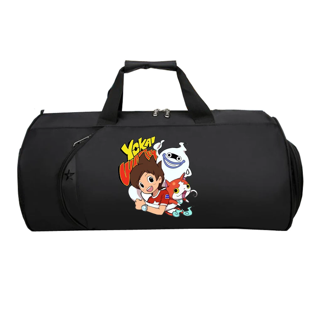 Men Travel Bag Large Capacity Duffle Handbag Shoe Pocket Weekend Travel Luggage Bag for anime Yo-kai Watch