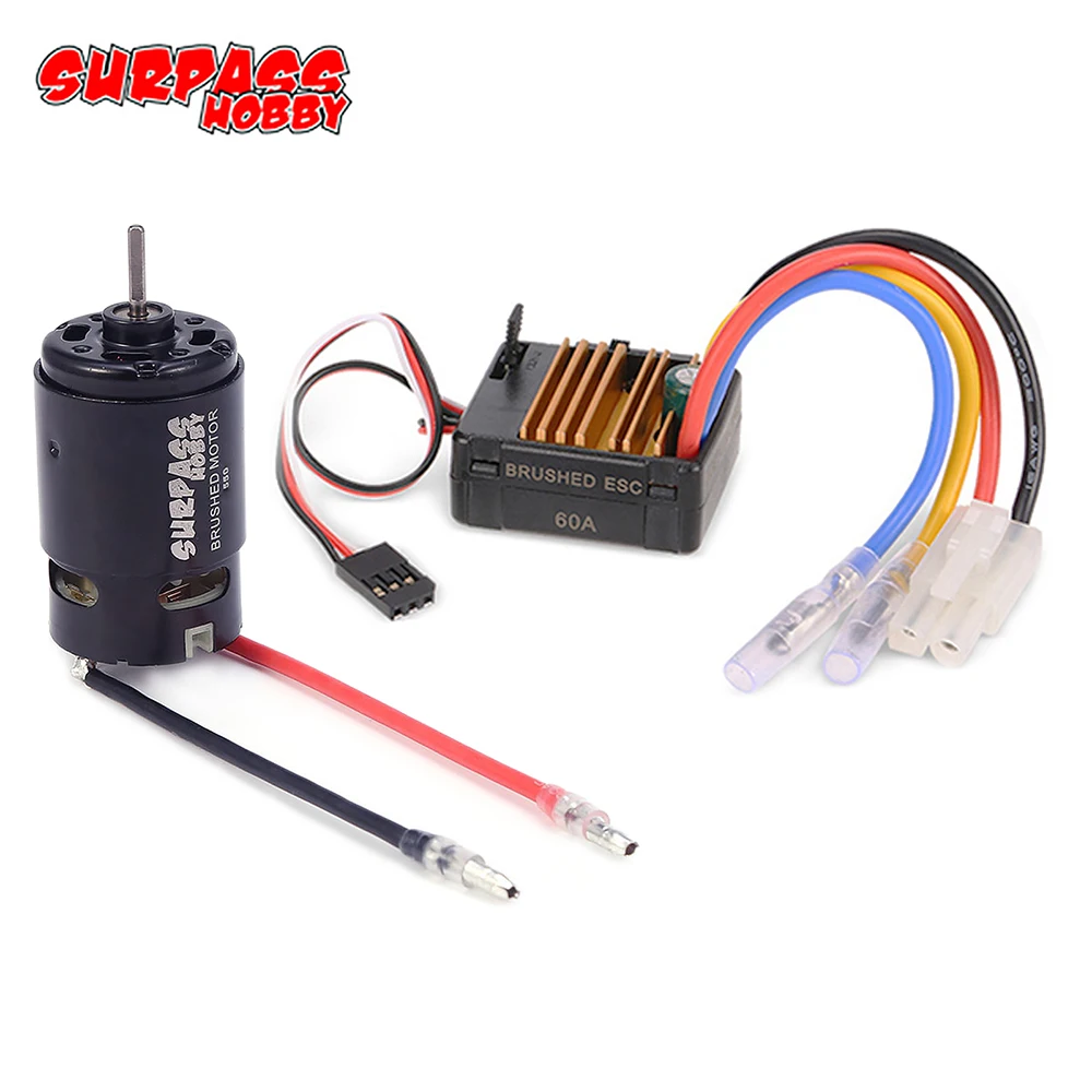 

Good Sale SURPASS HOBBY 550 Brushed Motor 12T 21T 27T 35T with 60A ESC for 1/10 RC Off-road Racing Car