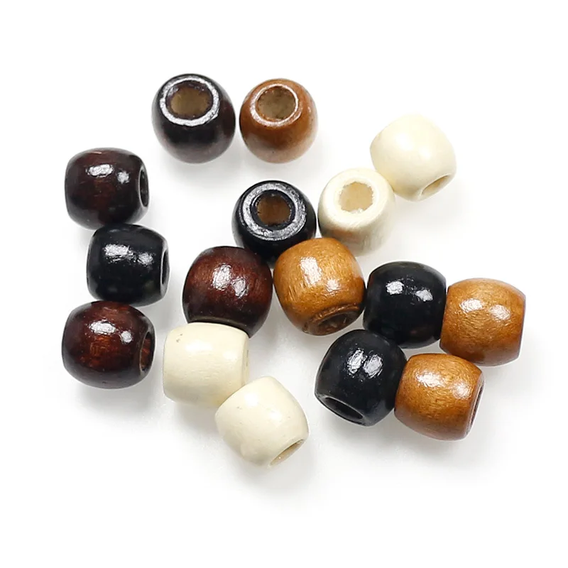 Large Hole Coffee Black Wooden Beads Loose Beads For DIY Jewelry Big Holes