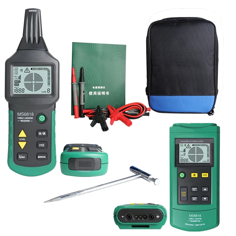 Imagem -06 - Fio de Parede Professional Cabo Tracker Água Gás Pipe Locator Terra Linha Piso Curto-circuito Detector de Falha Voltagem 12400v Ms6818