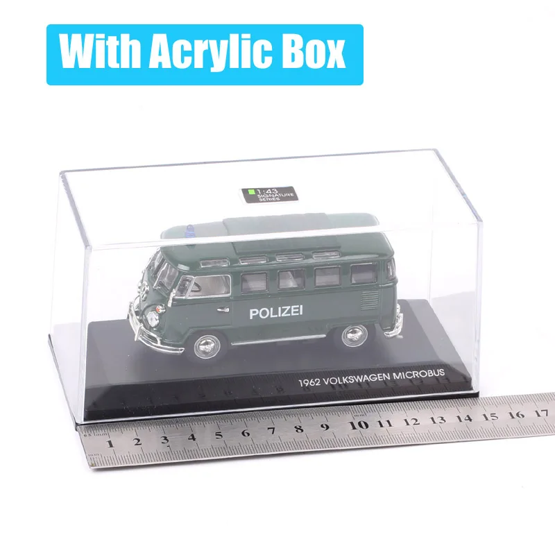 Yatming 1:43 Scales Classic VW Microbus Police Car 1962 Mini Van Fire Truck Diecast Model Auto Toy Vehicles With Acrylic Box Kid