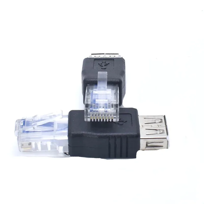 USB 2.0 Female to RJ45 Lan Male Adapter Transfer Cable Crystal Head Network Cable Connector USB AF/8P RJ45 for Ethernet Computer