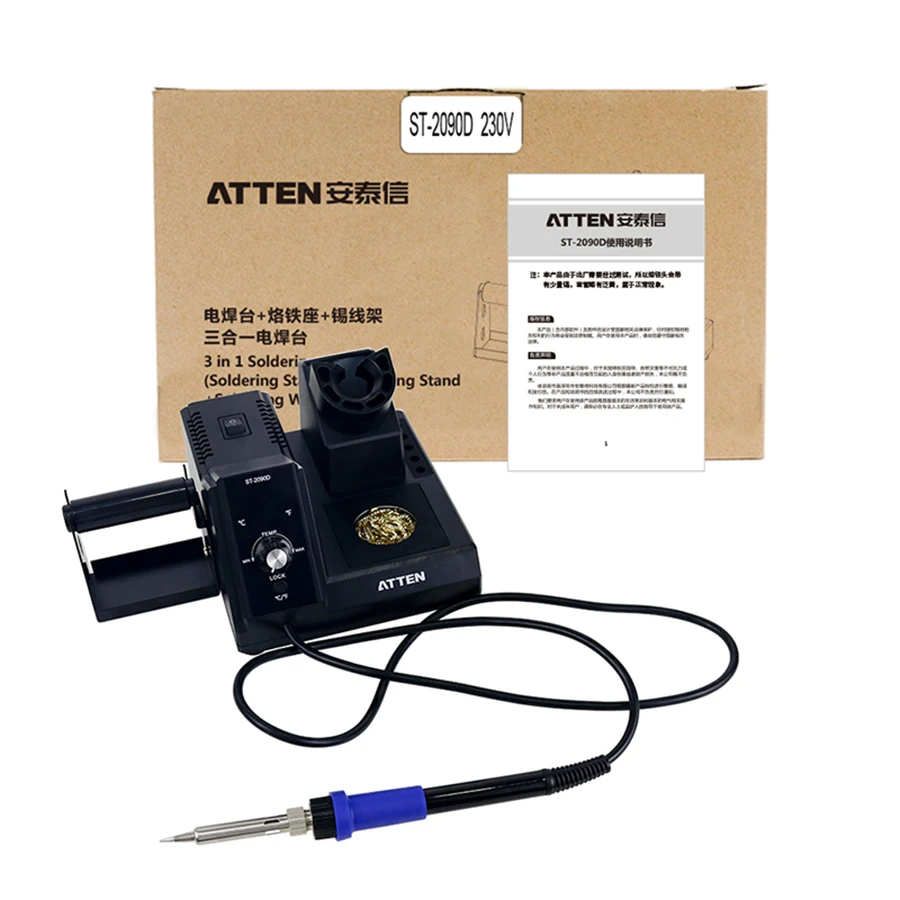 ATTEN ST-2090D Multi-funzione costante temperatura variabile digitale stazione di saldatura di ferro con Filo di Saldatura Supporto Spina di UE