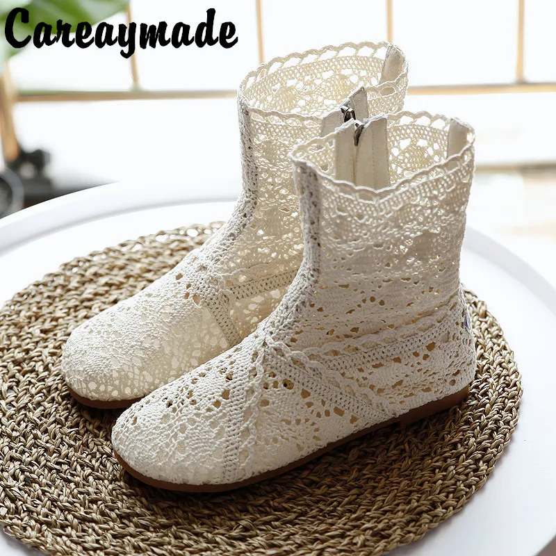 Careaymade-sandali estivi, sandali artistici traspiranti comodi scarpe casual da donna con fondo piatto stile college semplici stivali cool