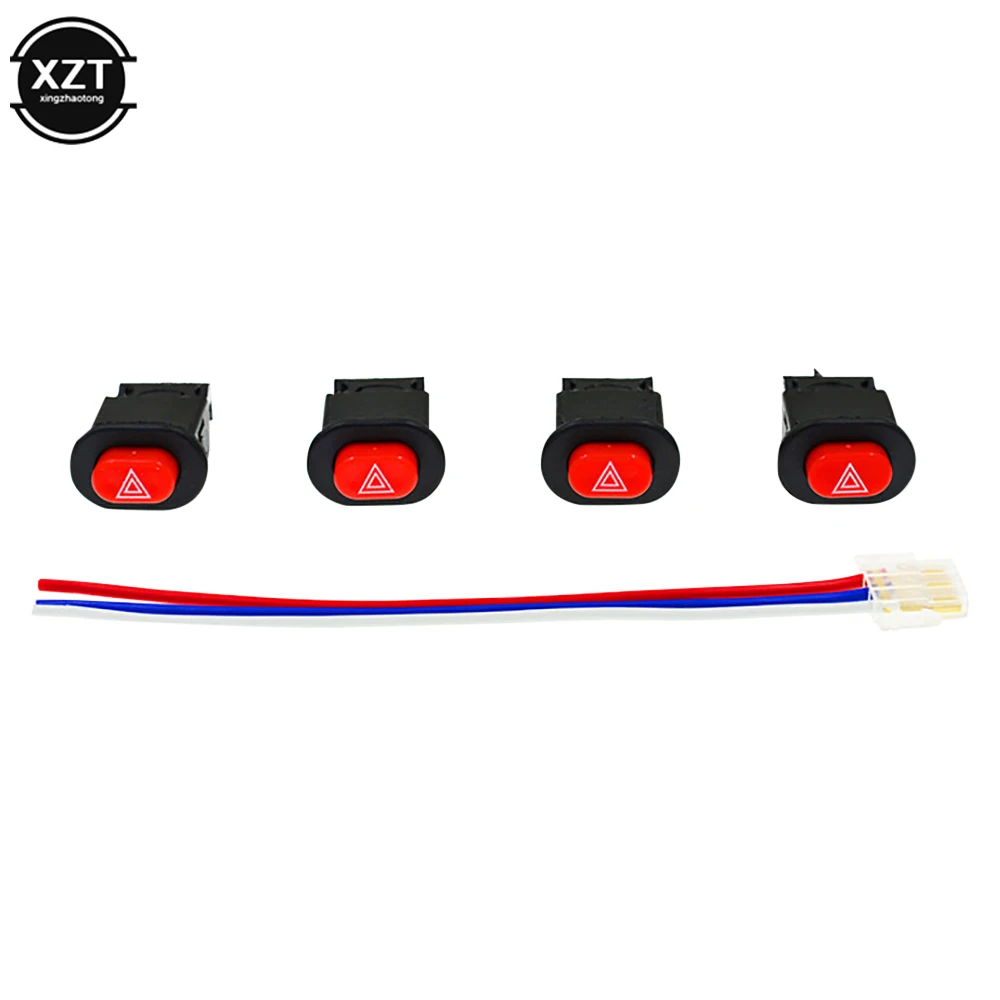 New Motorcycle Double Flash Switch Hazard Light Switch Button Suitable for Motorcycle Modified Emergency Signal Lamp