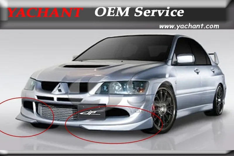 Auto Accessories Car-Styling FRP Fiber Glass Front Lip 2 Pcs Fit For 2003-2005 Evolution 8 EVO 8 JP Style Front Bumper Lip