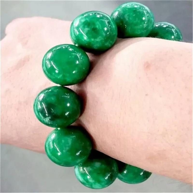 Genuine Natural Green Jade Bracelet Men Women Burma Emerald Jadeite Bangle Burmese Jades Stone Amulet Bracelets Jewellery Gifts