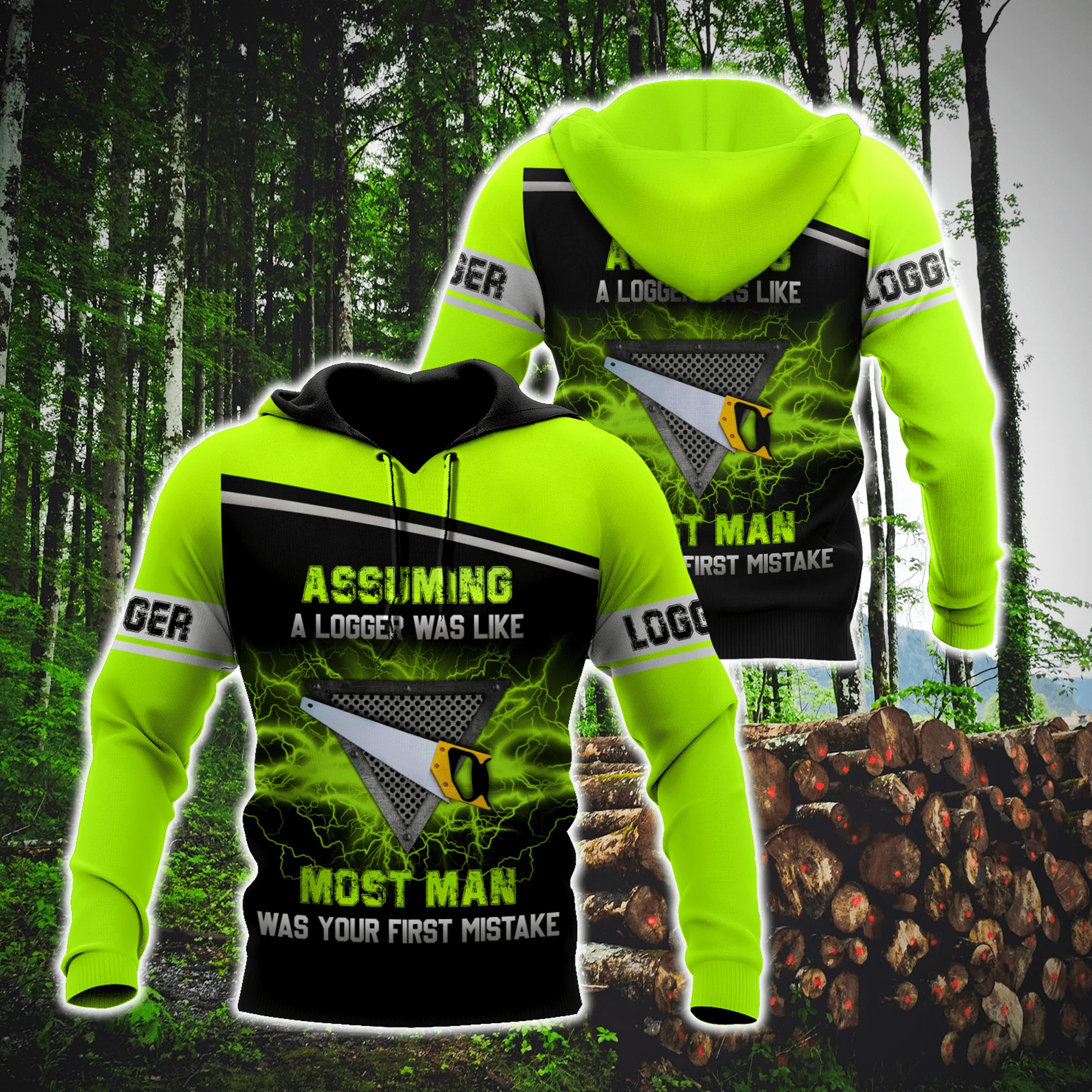 

All Over Printed Premium Logger Chainsaw Fashion Tracksuit Casual 3D Zip/Hoodies/Sweatshirts/Jacket Hip Hop Women Men Tops V556