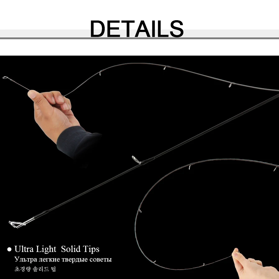 روزوود 1.5 متر/1.68 متر/1.8 متر/2.1 متر ، قضيب عالي الخفة من الكربون ، نصائح إغراء الوزن 0.5-8 جرام UL ، قضيب الغزل سمك السلمون المرقط ، عمود الصب pesca