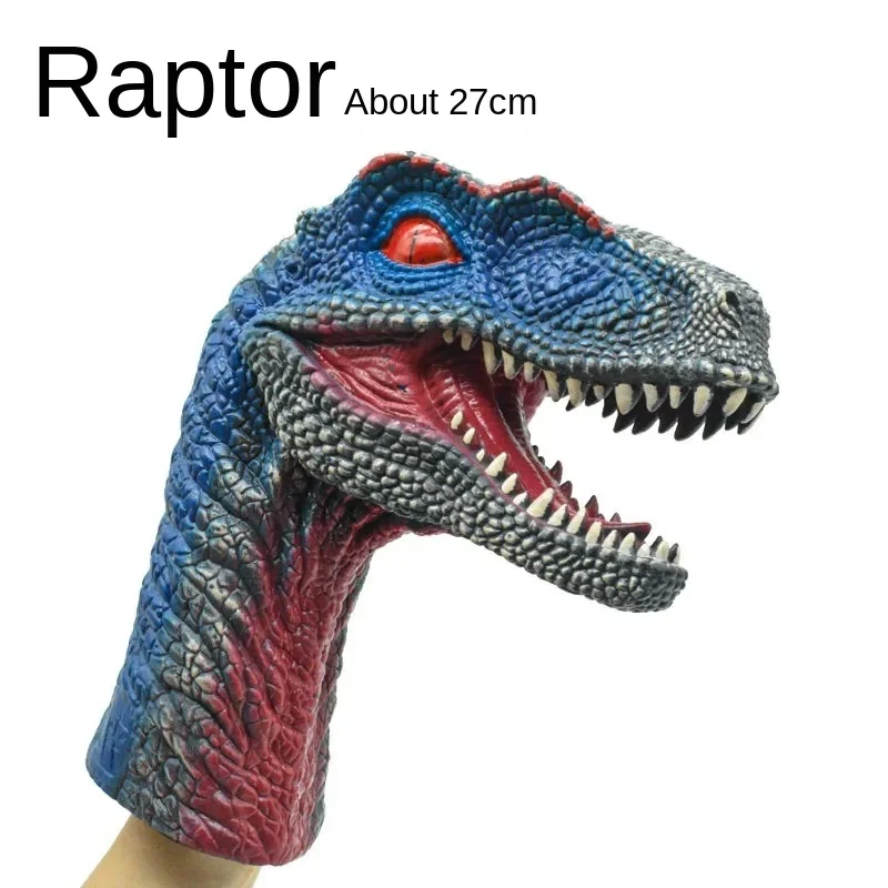 Soft Vinyl Rubber Animal Head Hand Puppet Figure Toys Gloves For Children Model Gift Dinosaur Hand Puppet Toys For Children