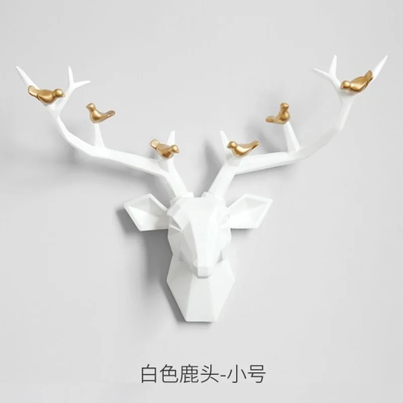 European-style Deer Head Resin Decorative Wall Hanging Living Room Wall Hanging Three-dimensional Wall Decoration Porch Pendant