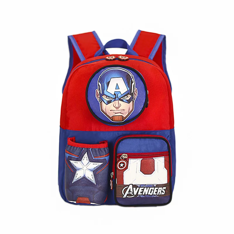 Marvel Cartoon Captain America Backpack Bags For Boys Spiderman Cute Fashion Handbags Kindergarten Avengers Travel Packages Gift