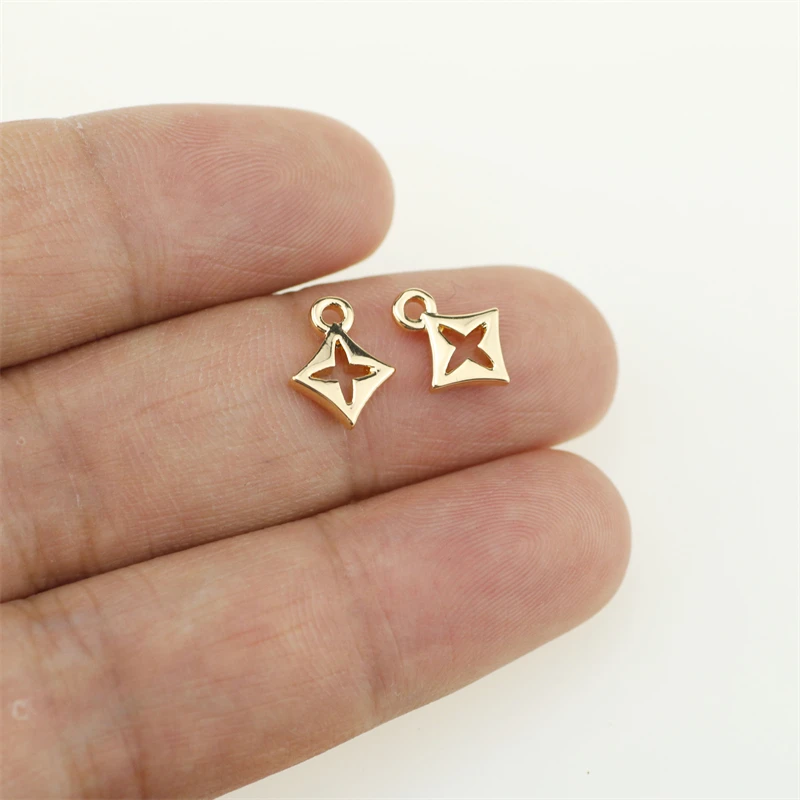 20pcs 11x9mm Hollow Star Zinc alloy Jewelry DIY Charms Pendant Necklace,Eearrings,Bracelets 3 Colors