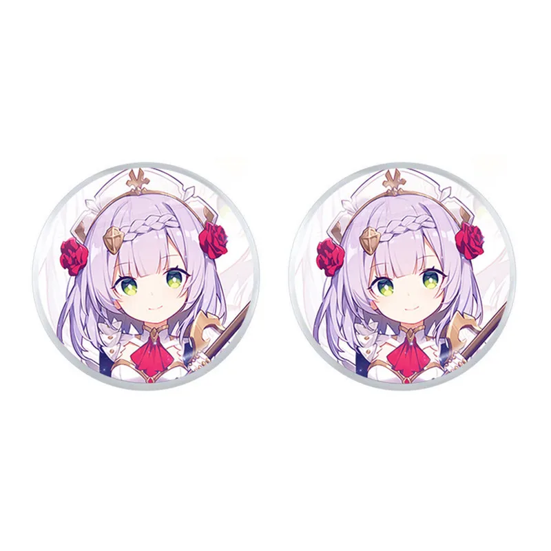2021 New Arrival Genshin impact Cartoon Glass Dome Stud Earrings For Women Girls Jewelry Gift