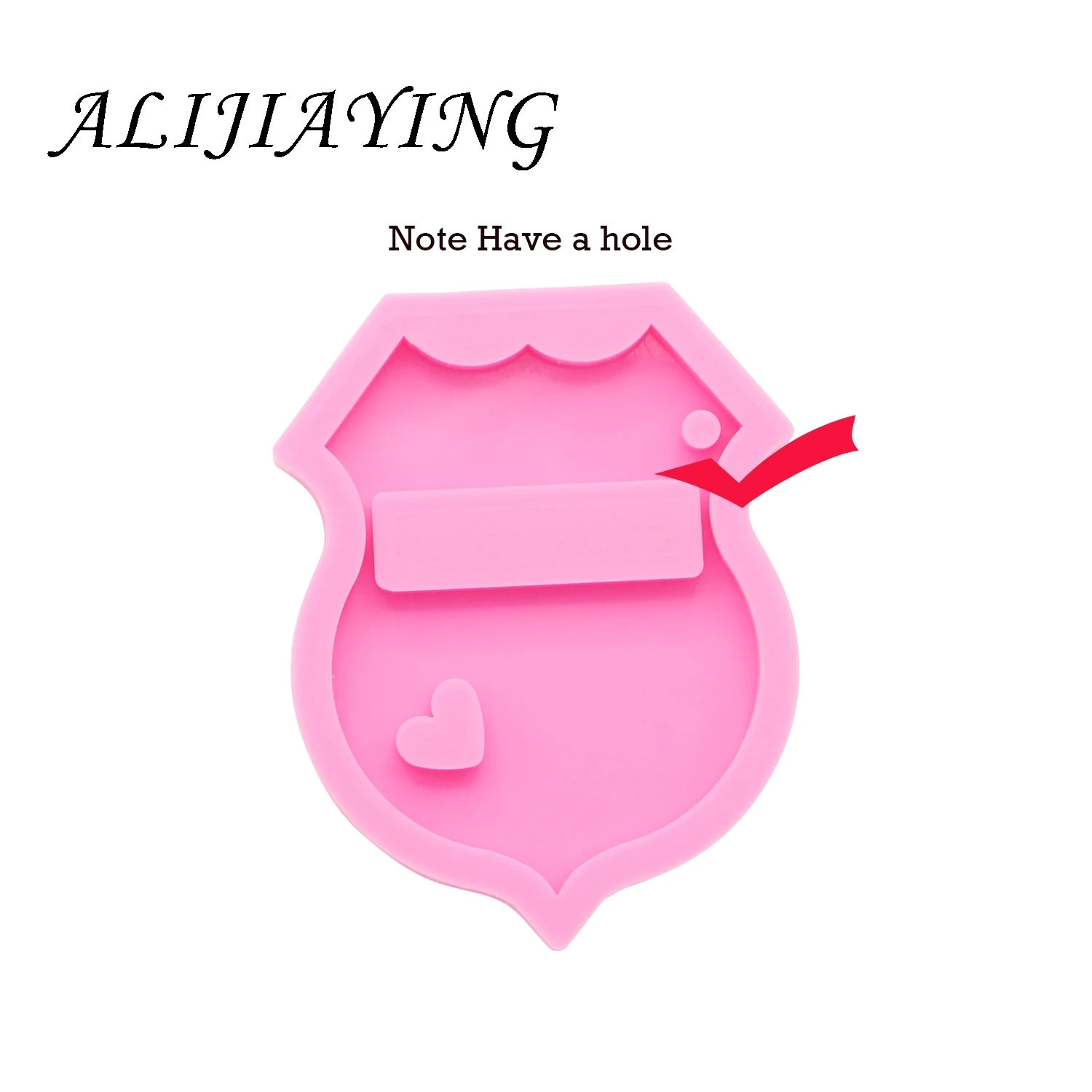 Police Badge Shape Clay Silicone Mould for Keychain Resin Craft DIY Epoxy Jewelry DY0083