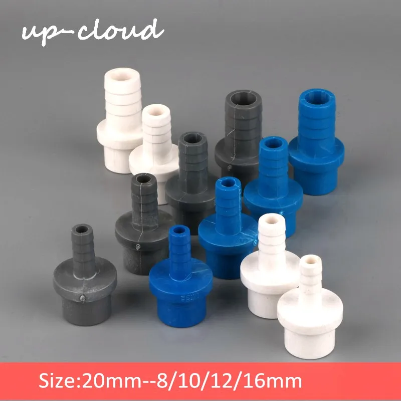 5 sztuk 20mm do 8/10/12/16mm pcv złącze proste sztywna rurka złącze z tworzywa sztucznego nawadnianie ogrodu złącze węża PVC adapter rurowy