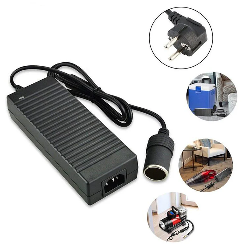 Car Power Adapter Extra thick material Cigarette Lighter Connector AC to DC Car Charger DIY EU Safe Use 120W 12V 10A 1PC