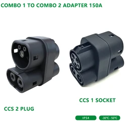 Para Veículo Elétrico de Carregamento Do Carro Adaptador EV CCS Combo 1 a 2 Conector Rápido Carregador Plug Adaptador Tomada EVSE