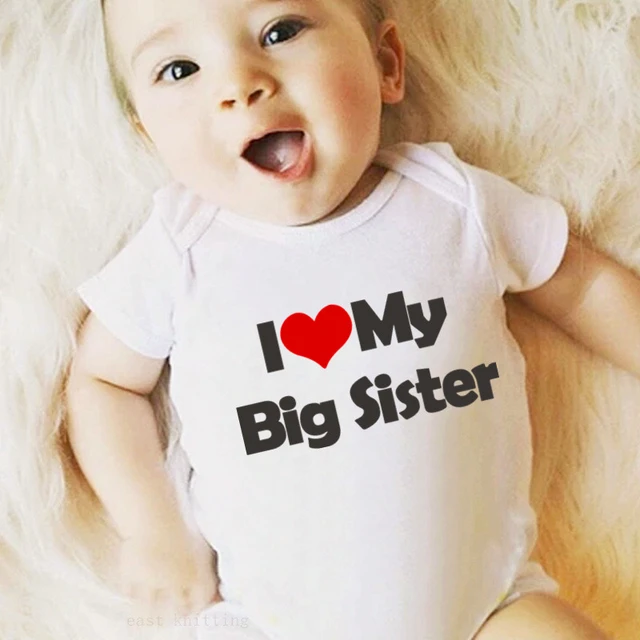 I Love My Big Sister Letter Print Summer Baby Girl Clothes Baby Bodysuit Short Sleeves Newborn Baby Boy Girl Body Outfits Bodysuits AliExpress
