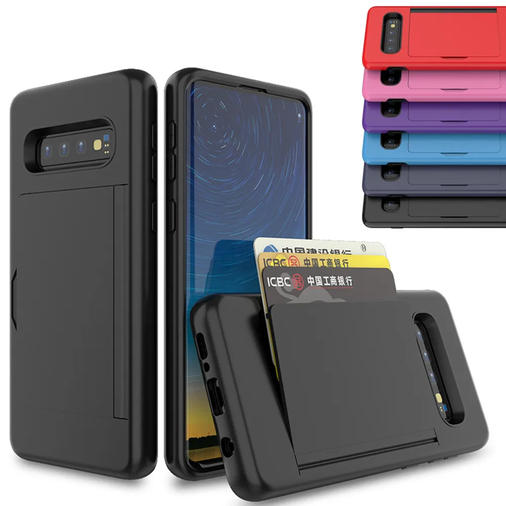 For Samsung S10 Case S22 S21 S20 FE S10 Plus Business Candy Color Card Slots Cover For Galaxy S10 5G S10Plus S10E S10+ S20 Ultra