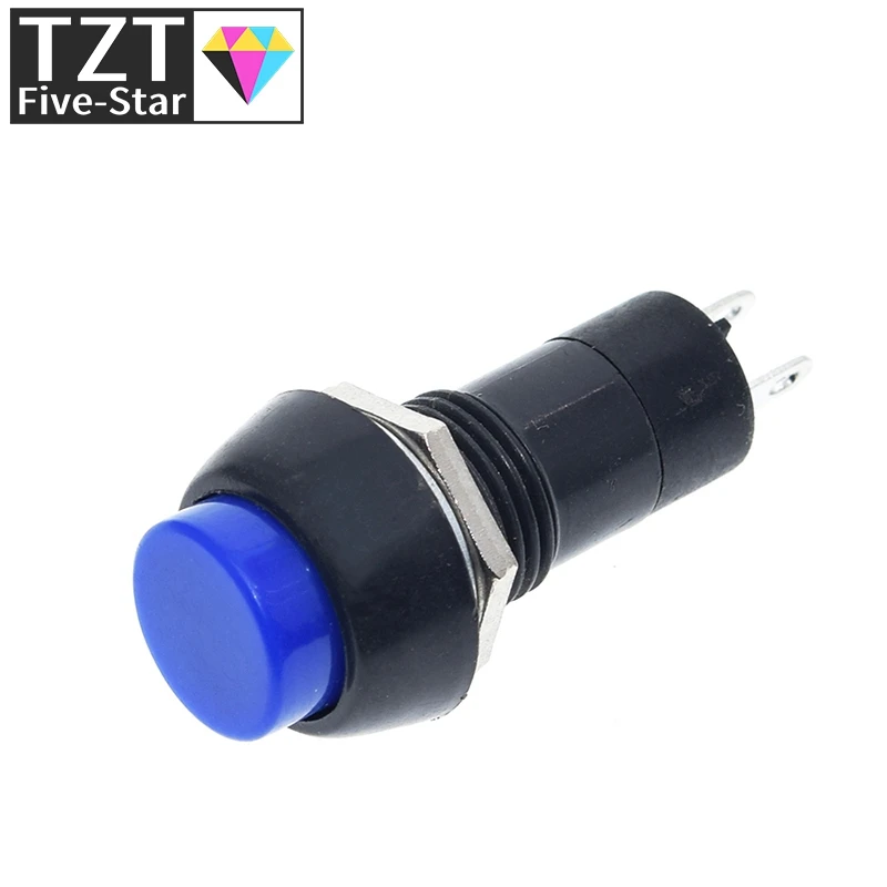 TZT 1 Packung = 5 Stück PBS-11B 2PIN 12mm Selbstverriegelnder EIN/AUS-Druckknopfschalter 3A 150V Schwarz Blau Rot Grün Gelb – Detail 7