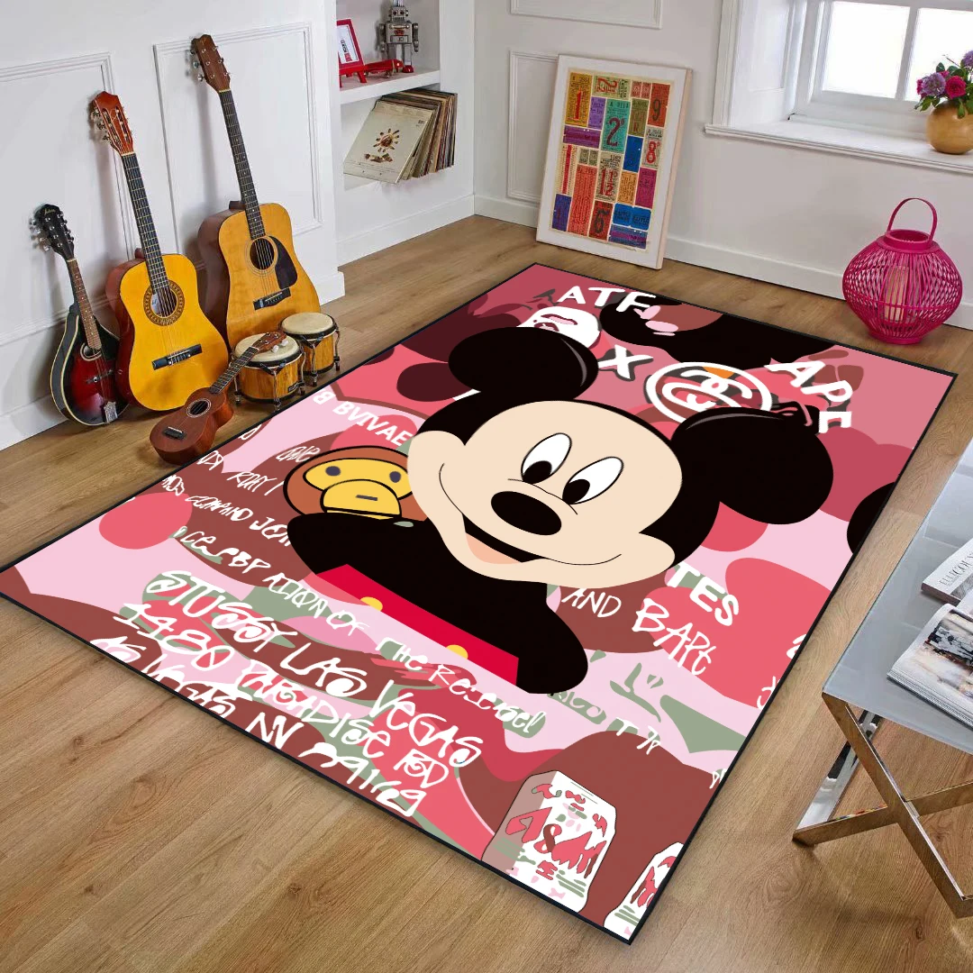 3d tapetes para o quarto das crianças minnie sala de estar tapete crianças jogar quarto área de flanela antiderrapante corredor tapete