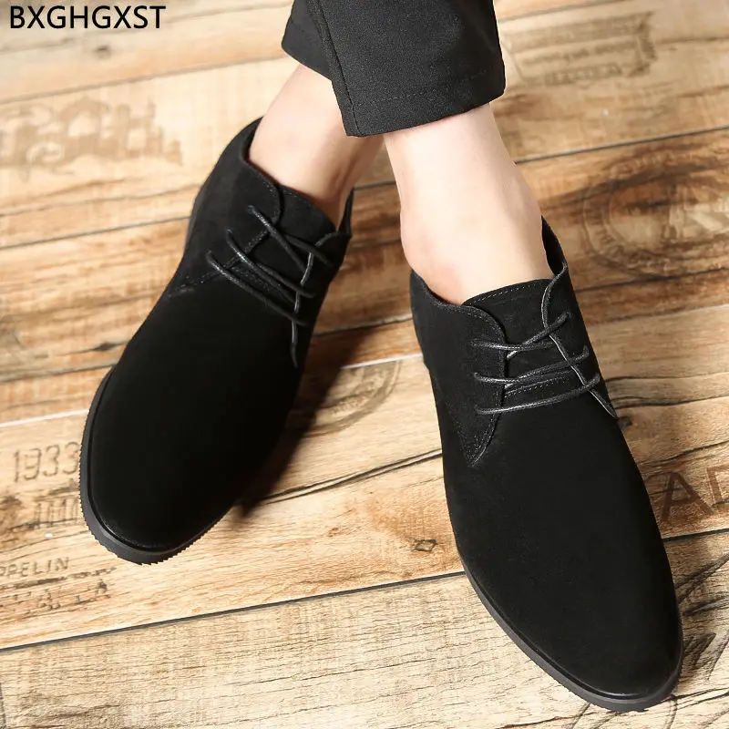 Grey Suede Shoes Men 2024 Black Derby Men Dress Shoes Italian Party Shoes for Men Formal Sapatos Social Masculino Zapatos Hombre