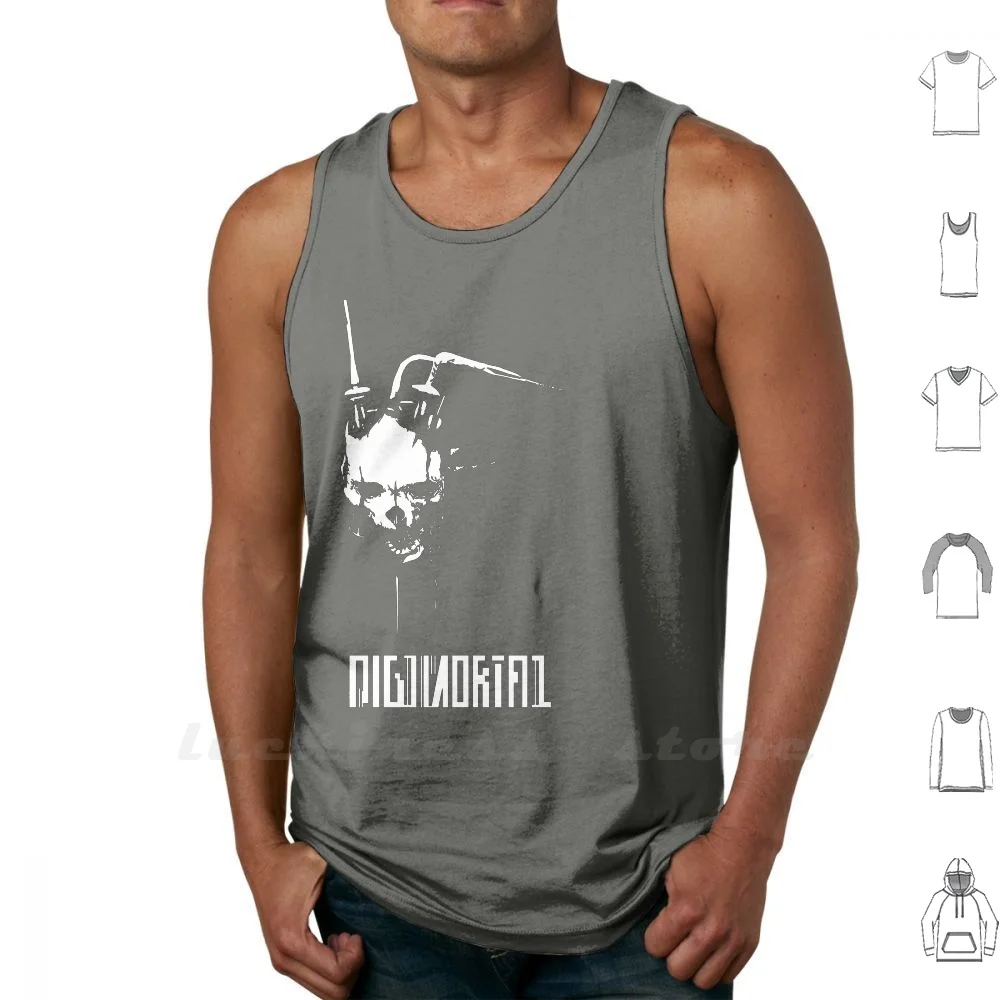 Digimortal - White / Logo Tank Top Cotton Vest Sleeveless Men Women Sidonia No Kishi Knights Of Sidonia Sidonia Toa Heavy