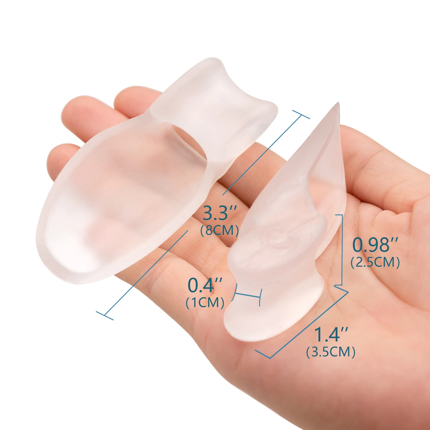 2pcs Hallux Valgus Silicone Gel Big Toe Separator Spreader Overlapping Foot Pain Relief Corrector Thumb Cushion Concealer C1125