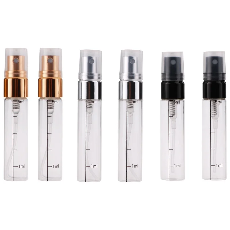 20/50pcs ขวดน้ําหอมแก้ว 5ML Mist สเปรย์ขวด Atomizador ขวดน้ําหอม 5g เครื่องสําอางค์สเปรย์คอนเทนเนอร์ขนาด