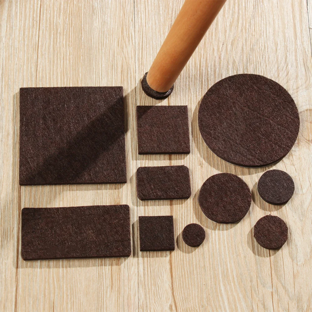 New Furniture Leg Felt Pads Brown Self-Adhesive Anti-slip  Anti Noisy Mat Floor Protector DIY Cutting Table Sofa Chair Fittings image 2