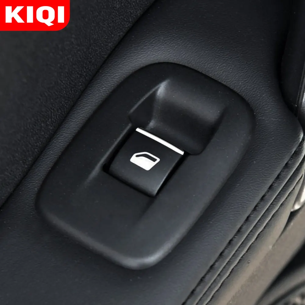KIQI 7Pcs/Set Car Accessories for Peugeot 308 308S SW 2008 - 2016 ABS Chrome Windows Lifter Knob Cover Trim Stickers