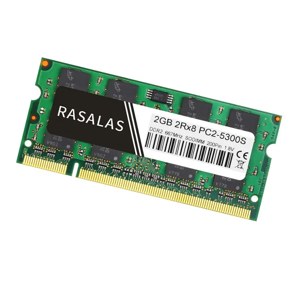 

Rasalas 2GB Oперативная Nамять DDR2 667Mhz 800Mhz PC2 5300S 6400S SODIMM 1,8V Notebook RAM 200Pin Laptop Memory Sodimm