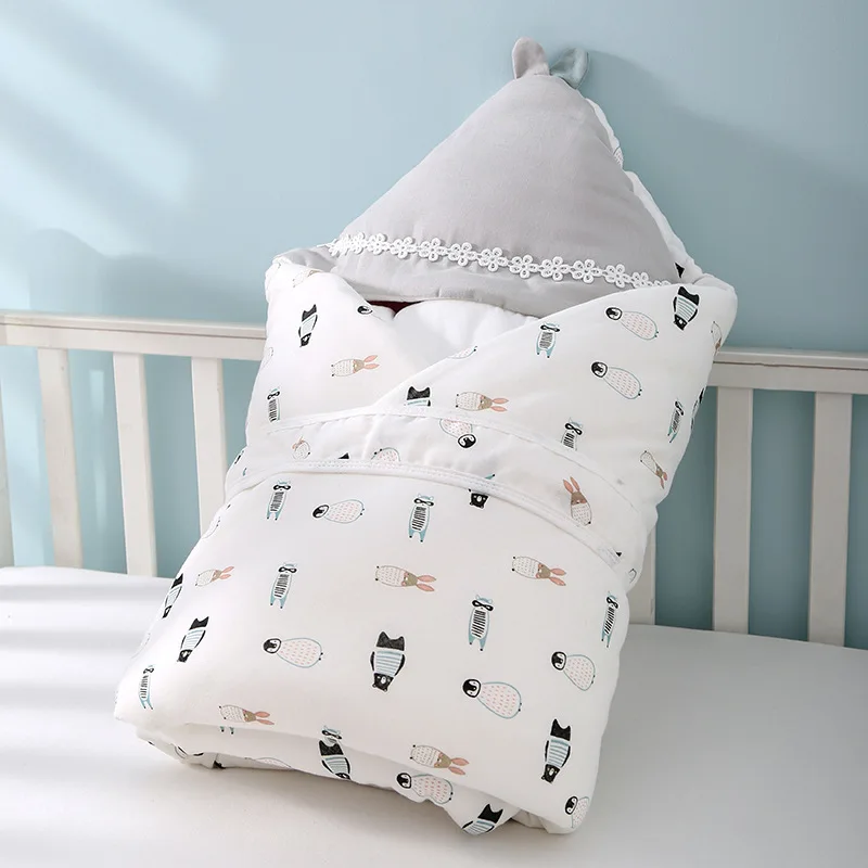 Bebê bonito anti-pontapé saco de dormir algodão envelope cobertores dos desenhos animados recém-nascidos swaddle wrap