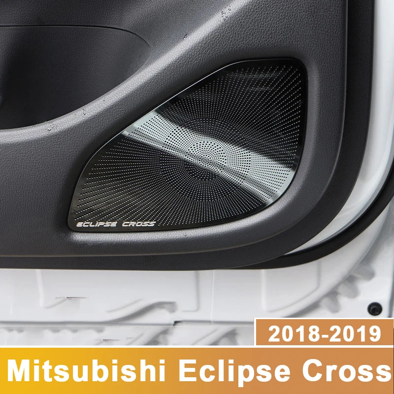 For Mitsubishi Eclipse Cross 2018 2019 Accessories 4pcs Car Styling Audio Speaker Inner Door Loudspeaker Trim Sticker Cover