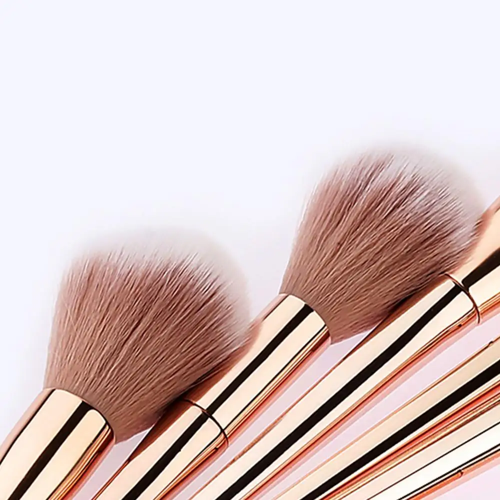 SAIANTTH 7pcs 12pcs gold metal makeup brushes set professional cosmetic tool goat hair long foundation blush eyeshadow eyebrow